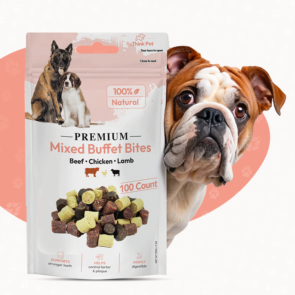 ReThink Pet Premium Mixed Buffet Training Bites - Beef, Lamb, & Chicken Dog Treats